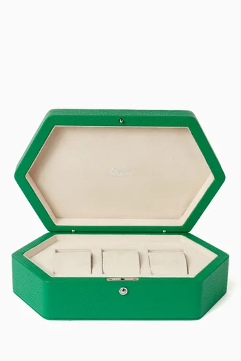 Portobello Three Watch Box in Grained Leather