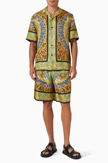 Wild Cats Shirt in Silk Twill