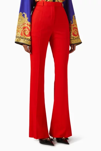 بنطال بخصر مرتفع صوف وغابردين