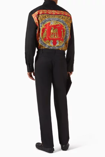 Wild Cats Shirt in Cotton Poplin & Silk Twill