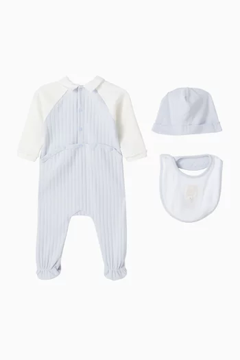 3-piece Logo Sleepsuit Set in Cotton