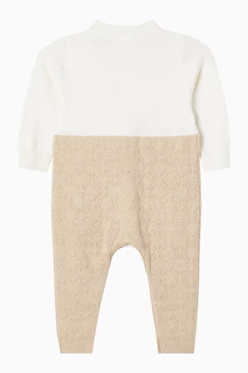 Logo-embroidered Romper in Cotton-cashmere