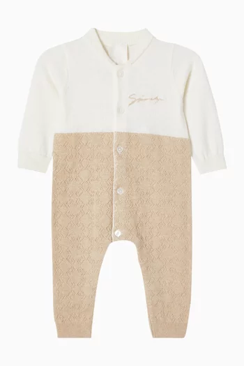 Logo-embroidered Romper in Cotton-cashmere