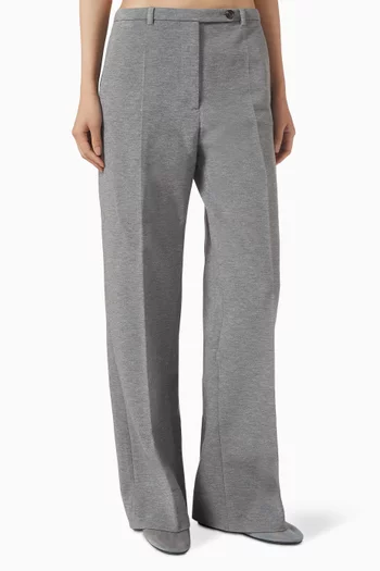 بنطال بقصة ساق مستقيمة نسيج بحياكة