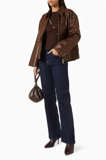 جاكيت دانتيس بسحّاب جلد ماعز