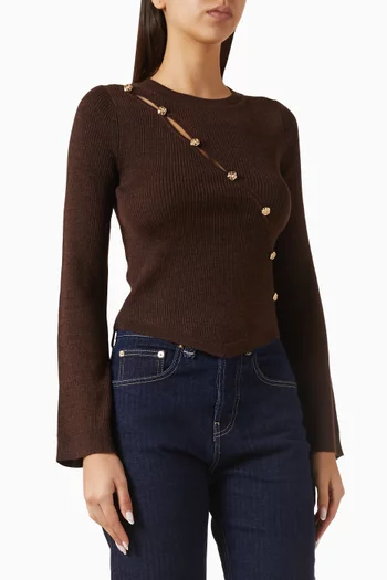 Moleo Knit Cut-out Top in Wool Blend