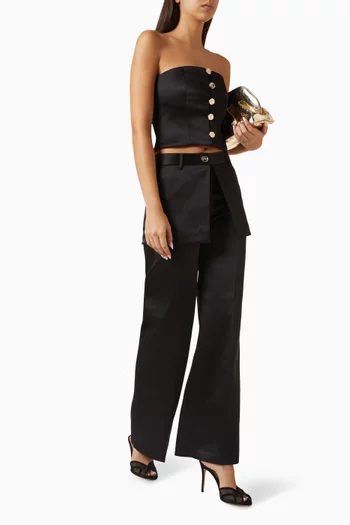 Pano Skirt-effect Pants in Satin