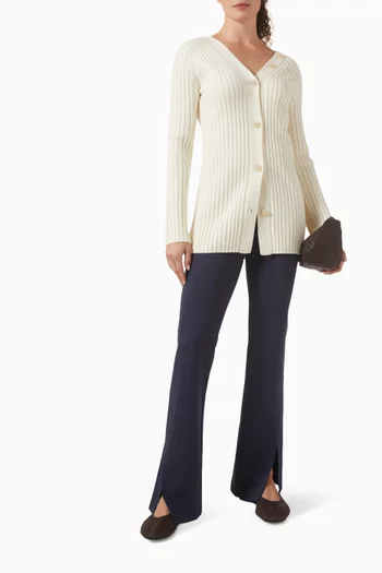 لغينغز بقصة واسعة بفتحات مزيج فيسكوز