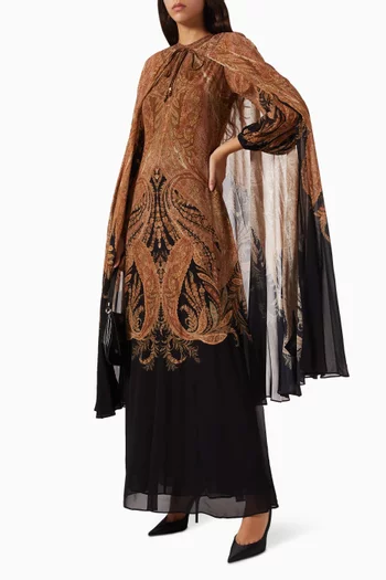 Hypnotic Cape Maxi Dress in Viscose