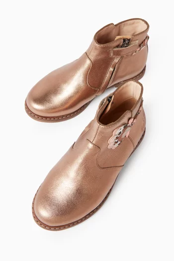 City Ankle Boots in Metallic Leather