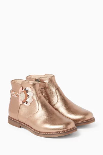 City Ankle Boots in Metallic Leather