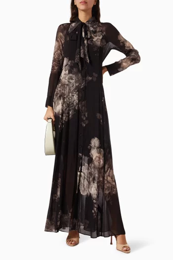 Hypnotic Maxi Shirt Dress in Viscose