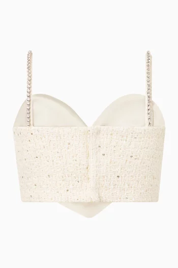 بلوزة أوديليا بتصميم بشكل قلب تويد