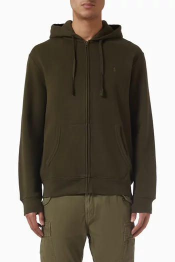 كنزة بغطاء رأس وشعار لاعب البولو على الحصان مزيج قطن