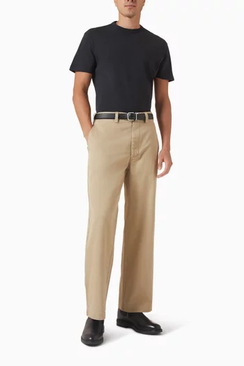 تي شيرت مطرز بشعار الماركة قطن وجيرسه