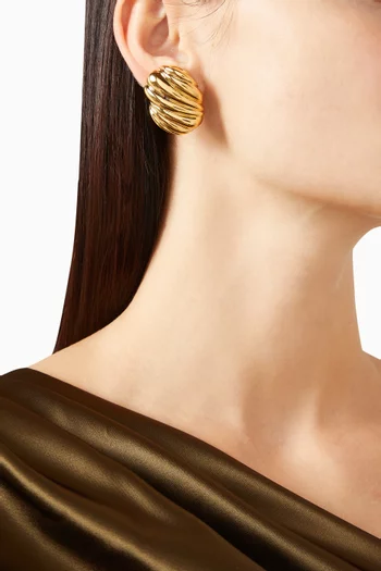 أقراط هايف بمشبك معدن مطلي بالذهب