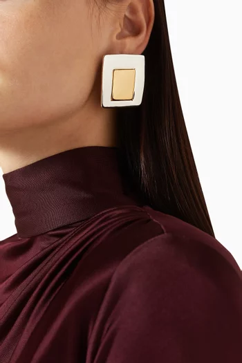 Plate Earrings in Mixed Metal