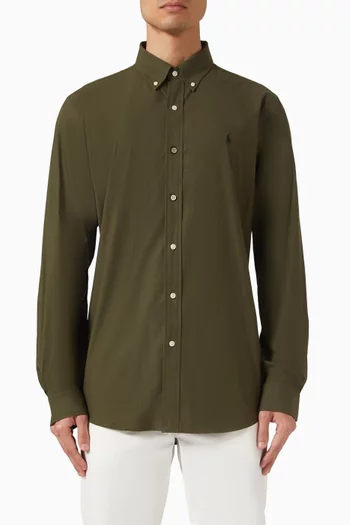 قميص بتطريز شعار لاعب بولو على الحصان