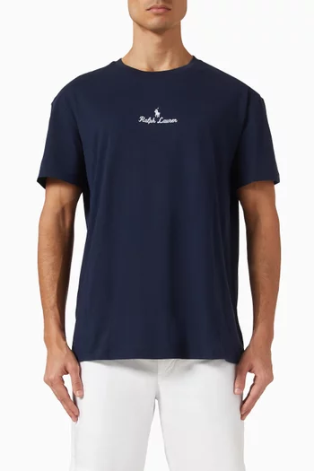 Logo-embroidery T-shirt in Cotton
