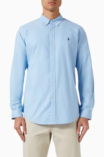 Custom-Fit Garment-dyed Oxford Shirt in Cotton