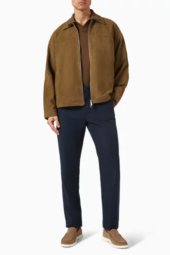Zip-up Jacket in Suede