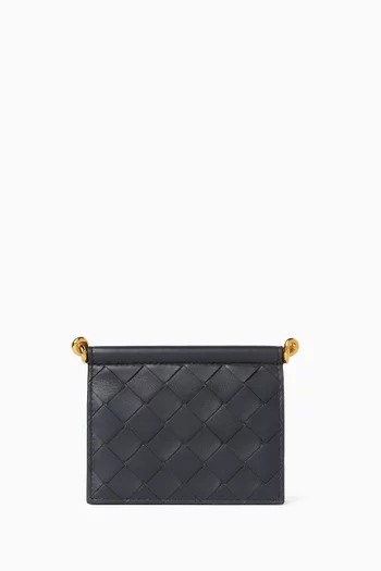 Solstice Card Case in Intrecciato Calfskin Leather