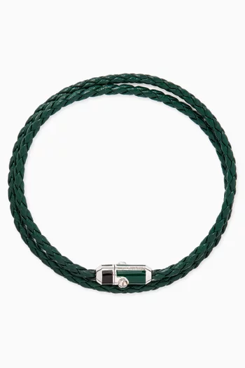 Braided Double Bracelet in Leather