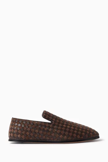 Sunday Slippers in Intrecciato Leather
