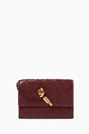 Andiamo Zipped Card Case in Intrecciato Nappa