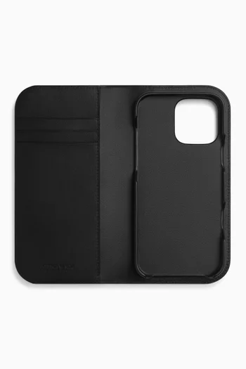 iPhone 16 Pro Max Folio Case in Intrecciato Leather