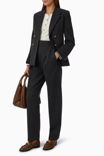 Tapered-leg Pants in Mouline-wool