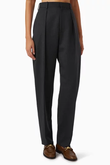 Tapered-leg Pants in Mouline-wool