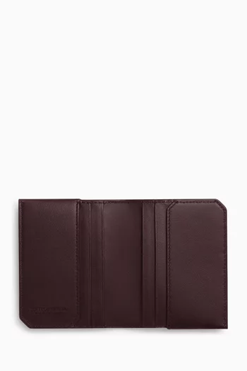 Flap Card Case in Intrecciato Piccolo Calfskin