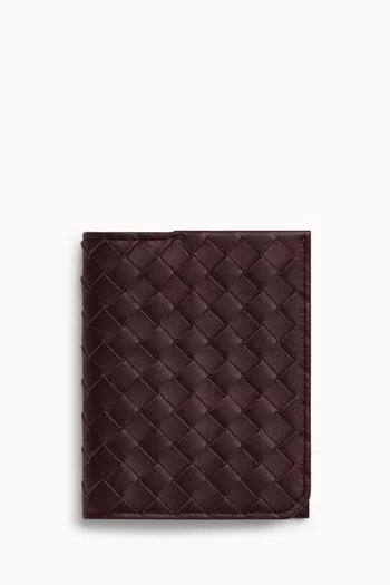 Flap Card Case in Intrecciato Piccolo Calfskin