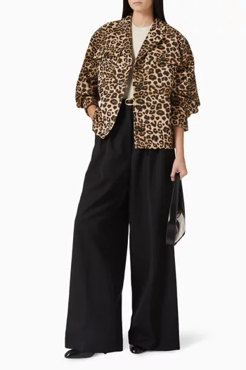 Flynn Leopard-print Jacket in Cotton-blend