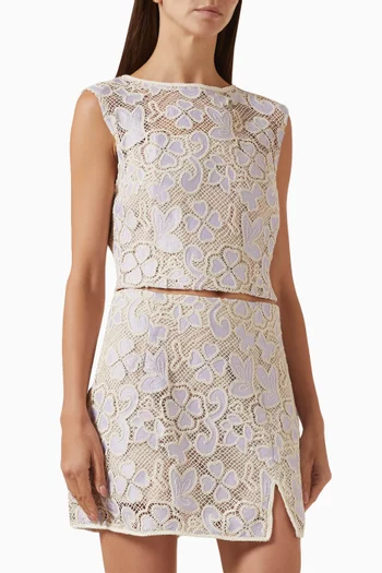 Jasmine Top & Shorts Set in Crochet Lace