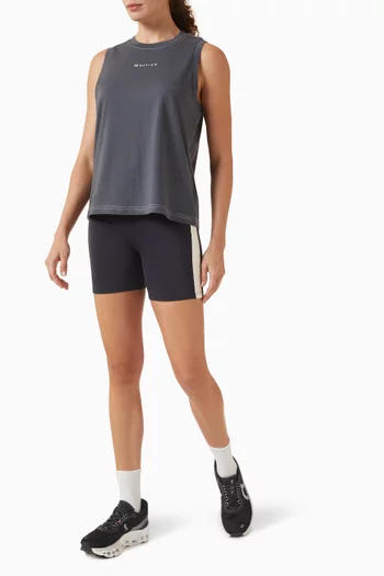 بلوزة شيفت بتصميم بلا أكمام قطن عضوي