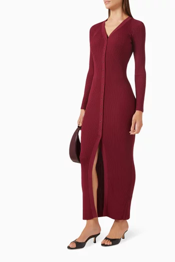 Shoko Sweater Maxi Dress in Rib Knit