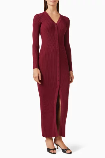 Shoko Sweater Maxi Dress in Rib Knit