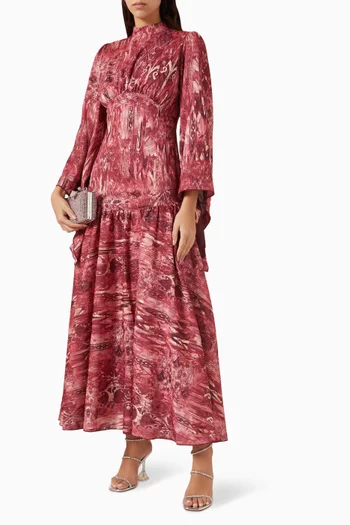 Printed Corset Dress in Chiffon