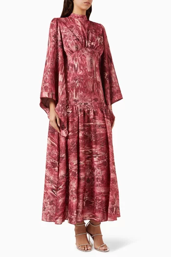 Printed Corset Dress in Chiffon