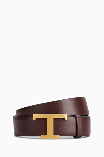 T Timeless Reversible Belt in Leather