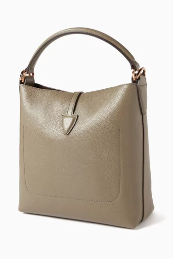 T-Timeless Mini Top-handle Bucket Bag in Grained Leather