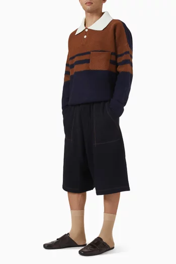 Calm Oversized Polo Sweater in Wool-blend