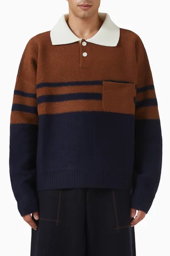 Calm Oversized Polo Sweater in Wool-blend