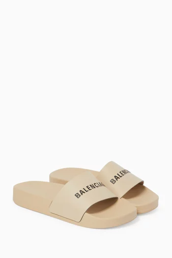 Logo Pool Slides in Rubber
