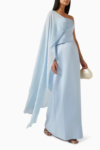 One-shoulder Draped Gown