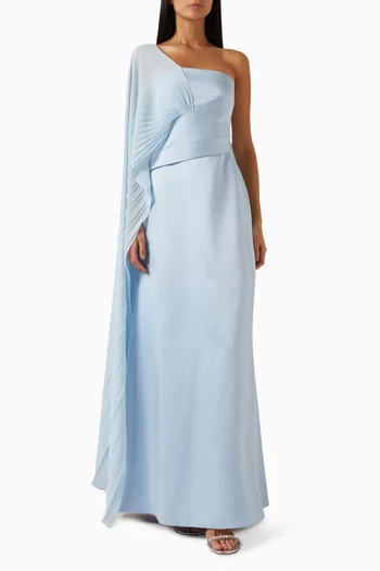 One-shoulder Draped Gown
