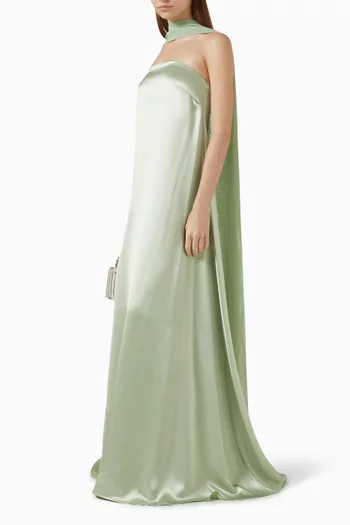 Rayssa Scarf Gown in Satin