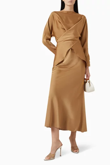 Tessa Top & Skirt Set in Satin